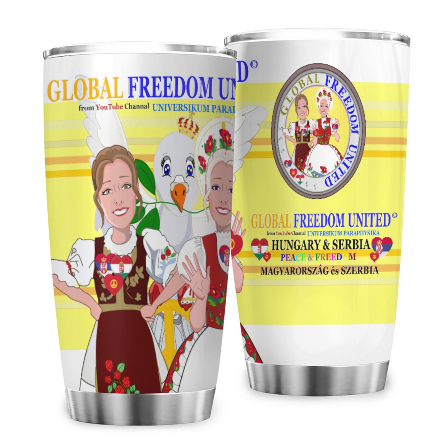Tumbler Global Freedom United Women Hungary & Serbia Yellow