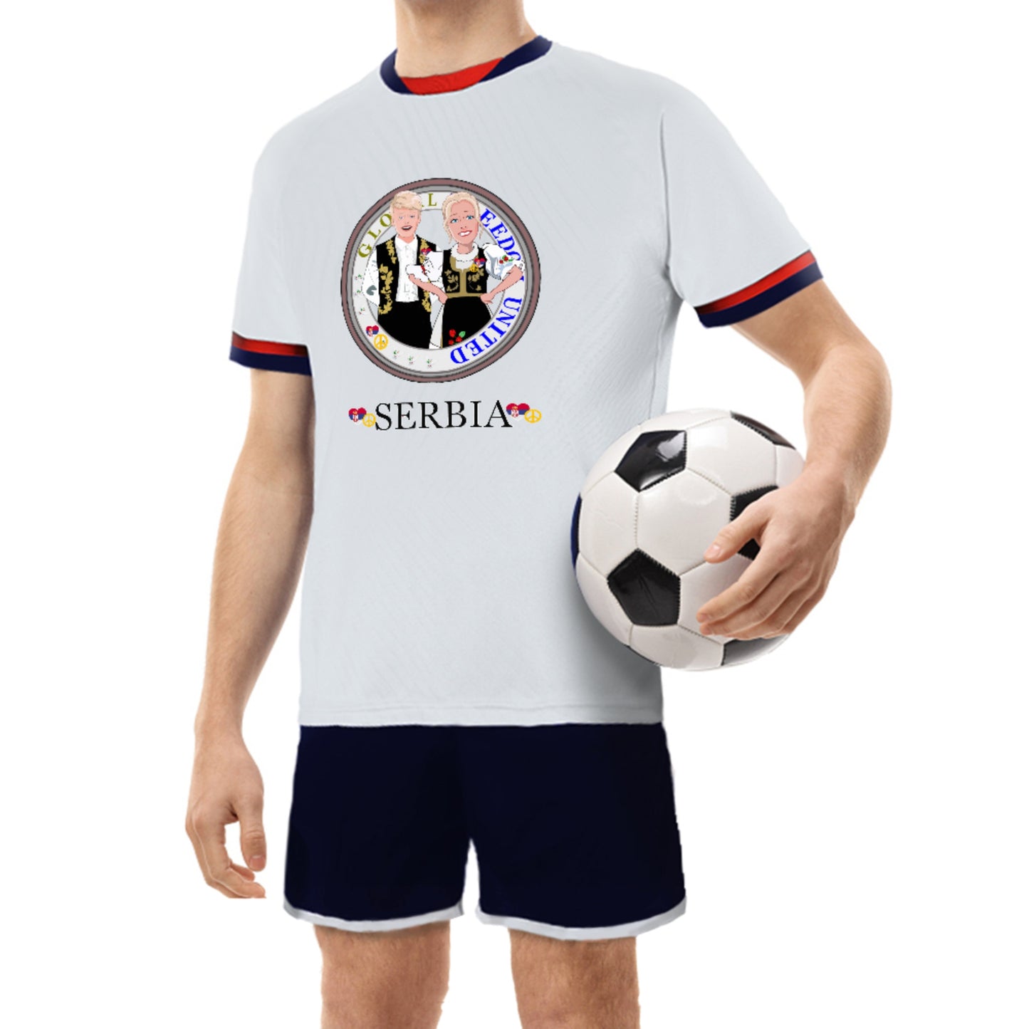 Adult Football Suit Global Freedom United Couple Serbia Black