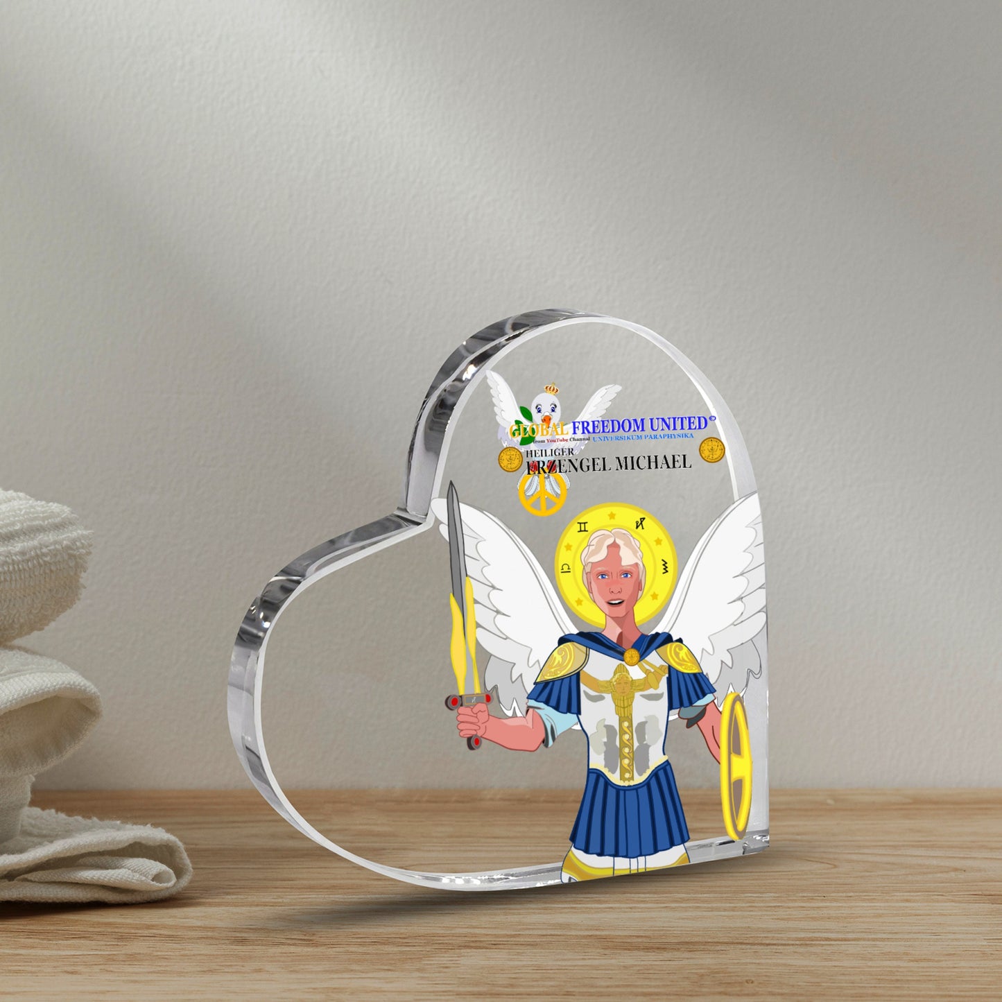 Custom Shaped Acrylic Plaque 1 Global Freedom United Archangel Michael German
