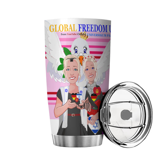 Tumbler GLOBAL FREEDOM UNITED© Women Israel & Germany Pink