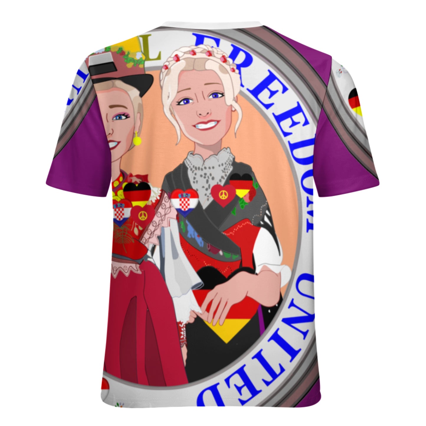 Women´s T-shirt GLOBAL FREEDOM UNITED© Women Croatia & Germany V2 2 Lilac