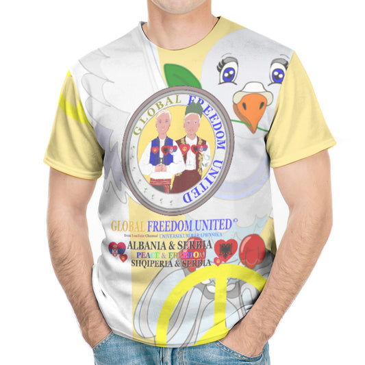 Men´s T-shirt GLOBAL FREEDOM UNITED© Men Albania & Serbia Yellow