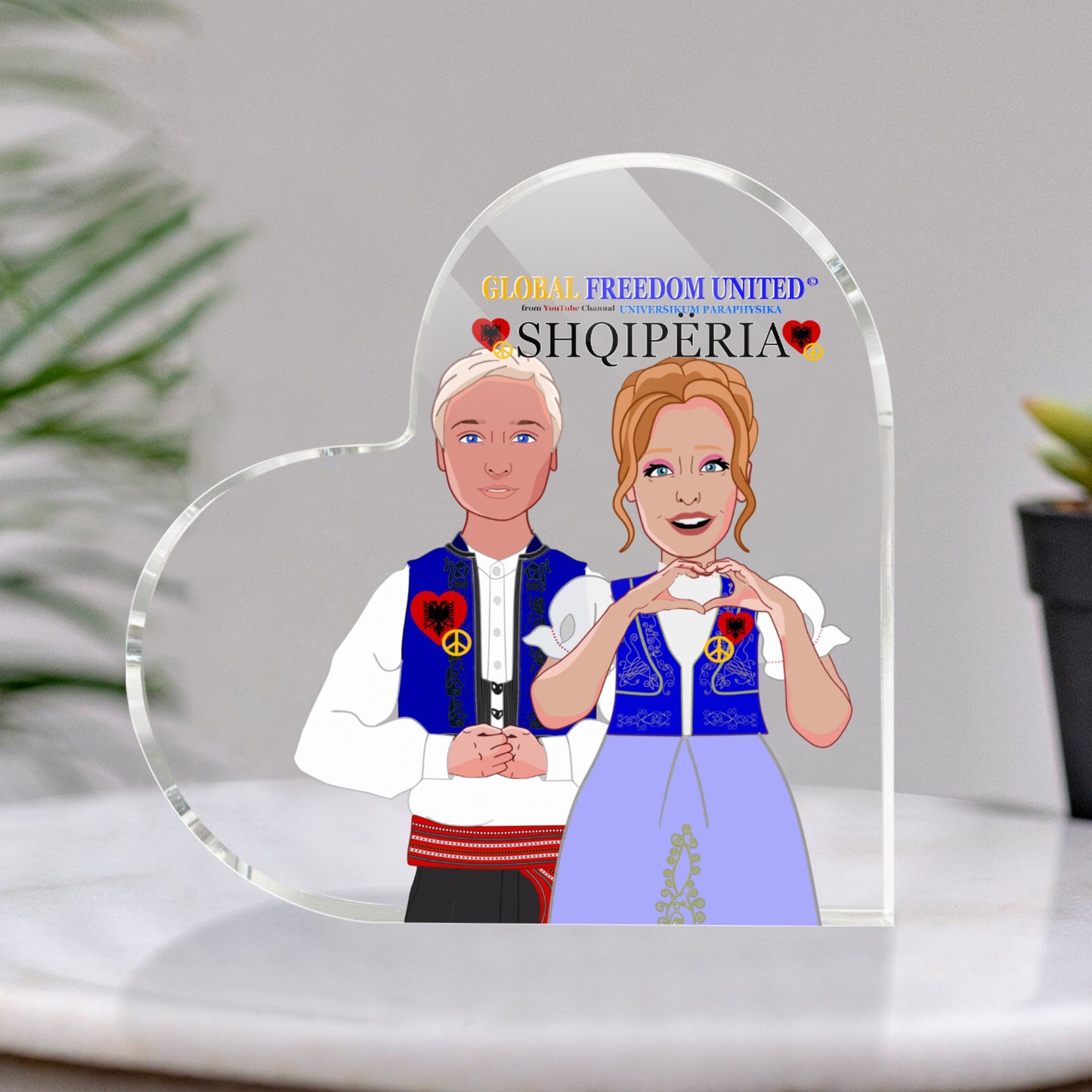 Acrylic Plaque GLOBAL FREEDOM UNITED© Couple Edition Albania