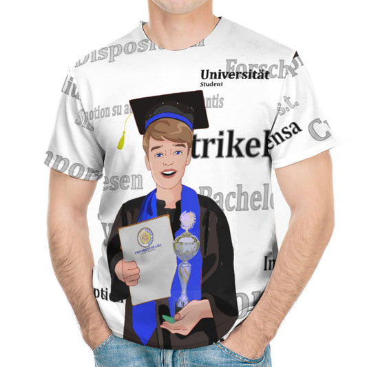 Men´s T-shirt  Global Freedom United Student Boy Silver Place Brown Hair 1