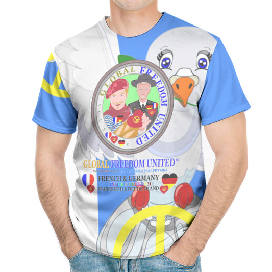 Men´s T-shirt GLOBAL FREEDOM UNITED© Men French & Germany V1 Blue