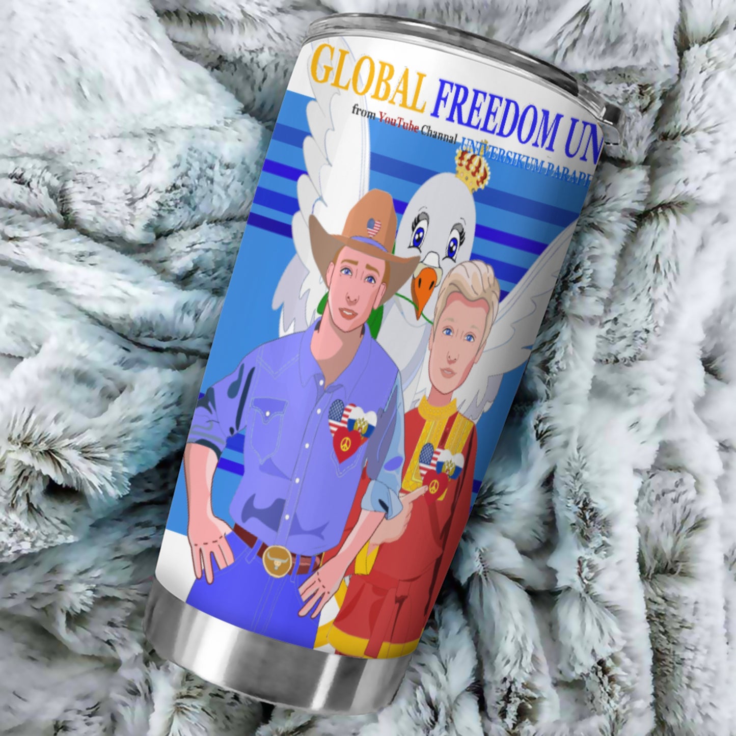 Tumbler GLOBAL FREEDOM UNITED© Men Russia & USA Deep Blue