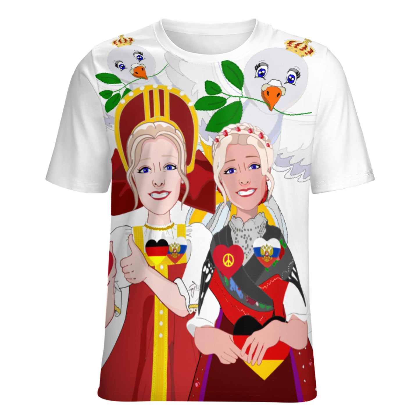 Women´s T-shirt 3 GLOBAL FREEDOM UNITED© Women RUSSIA & GERMANY BIG