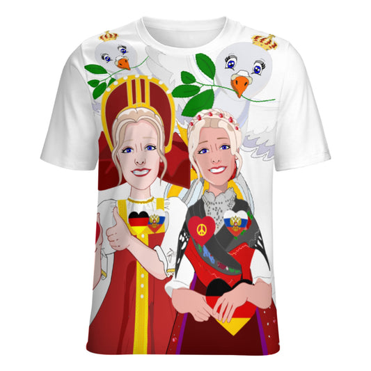 Women´s T-shirt 3 GLOBAL FREEDOM UNITED© Women RUSSIA & GERMANY BIG