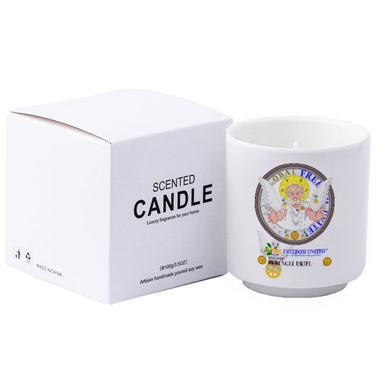 Ceramic Aromatherapy Candle Global Freedom United Archangel Uriel German