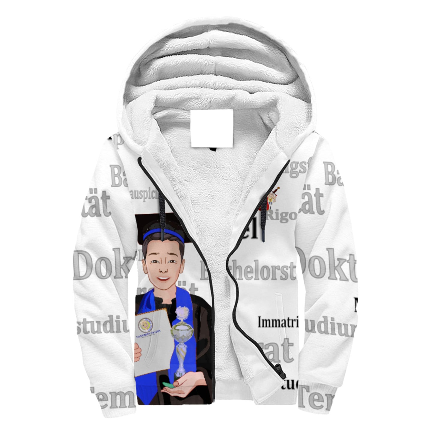 Plush Hoodie Global Freedom United Asia Student Silver Place