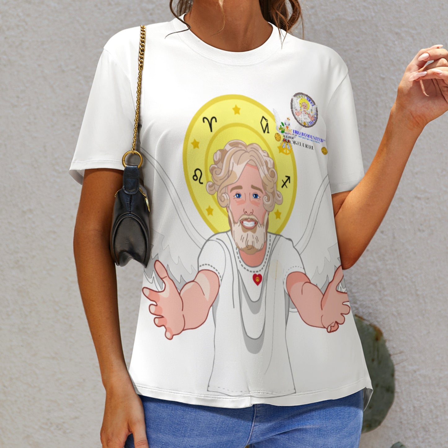 Women´s T-shirt 2 Global Freedom United Archangel Uriel German  Big