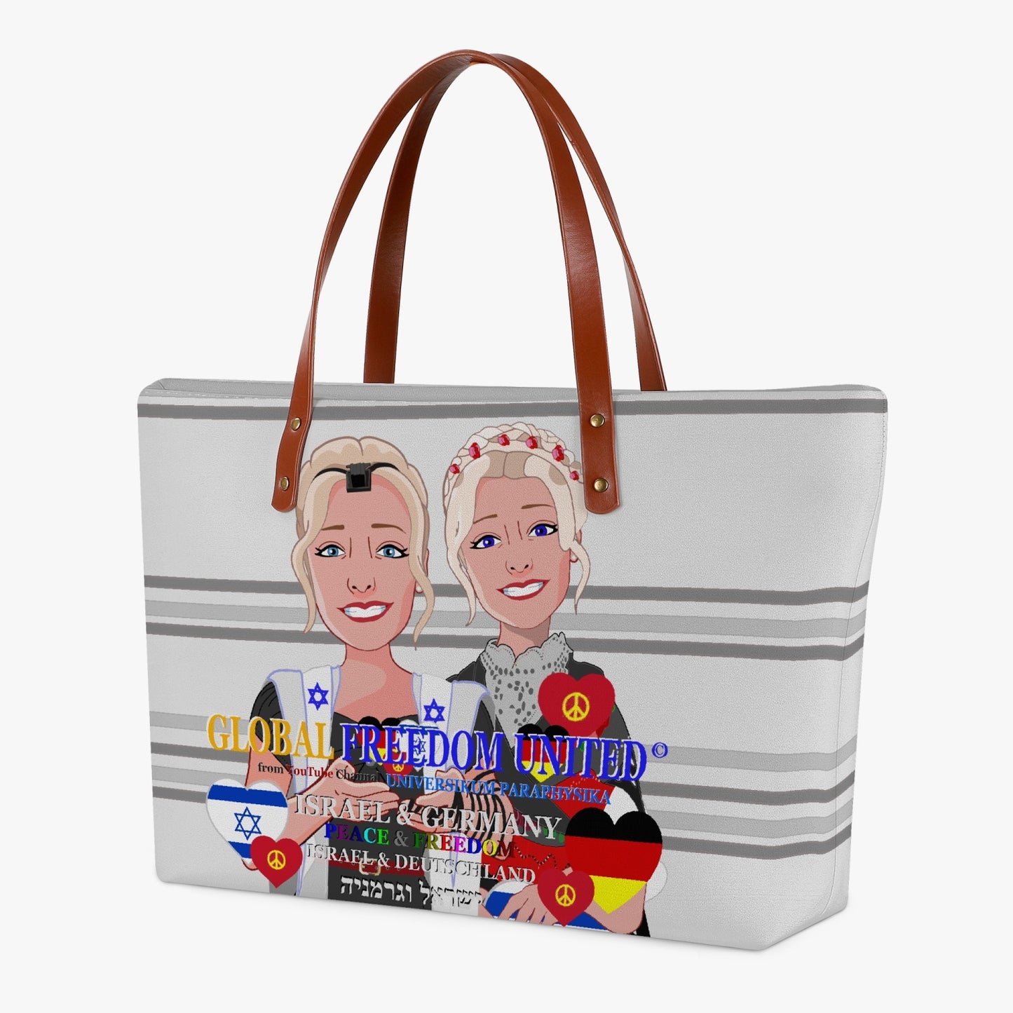CLASSIC DIVING CLOTH TOTE BAG GLOBAL FREEDOM UNITED© ISRAEL & GERMANY