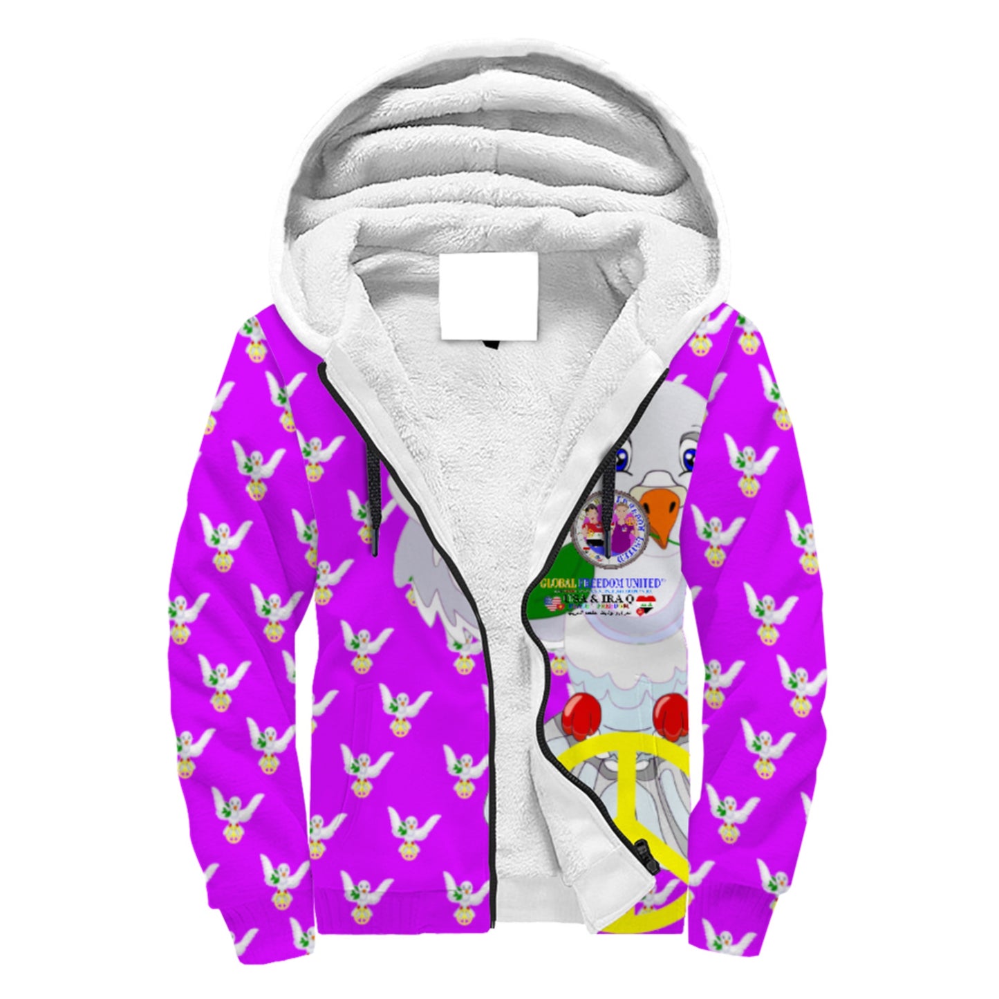 Plush Hoodie GLOBAL FREEDOM UNITED© Men Iraq  & USA ilac