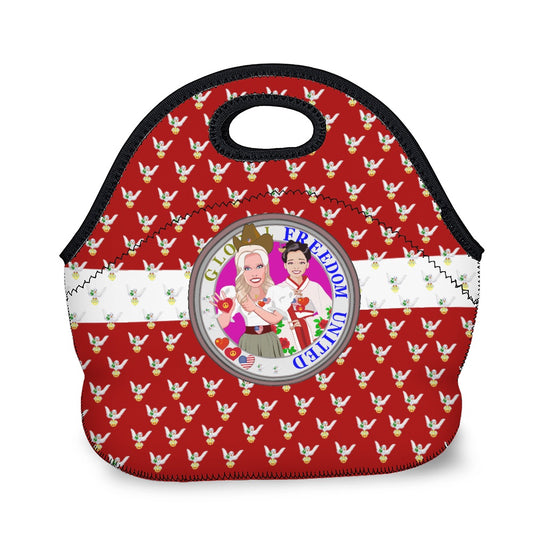 Meal Back GLOBAL FREEDOM UNITED© Women China & USA Dove Of Peace Red