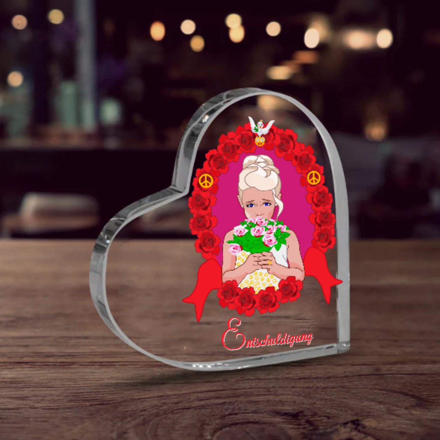 Acryl Herz Global Freedom United Entschuldigung Von Einem Mädchen