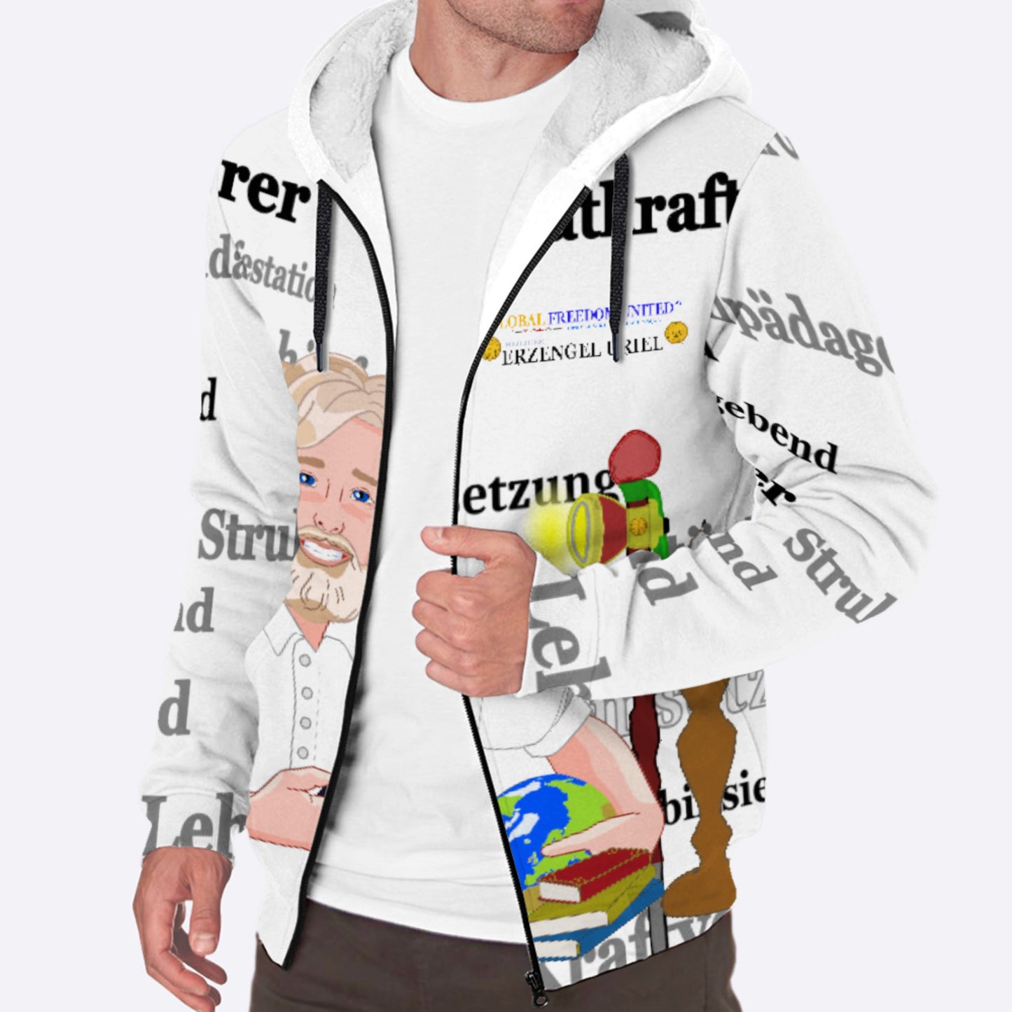 Plush Hoodie  Global Freedom United Archangel Uriel German Lab