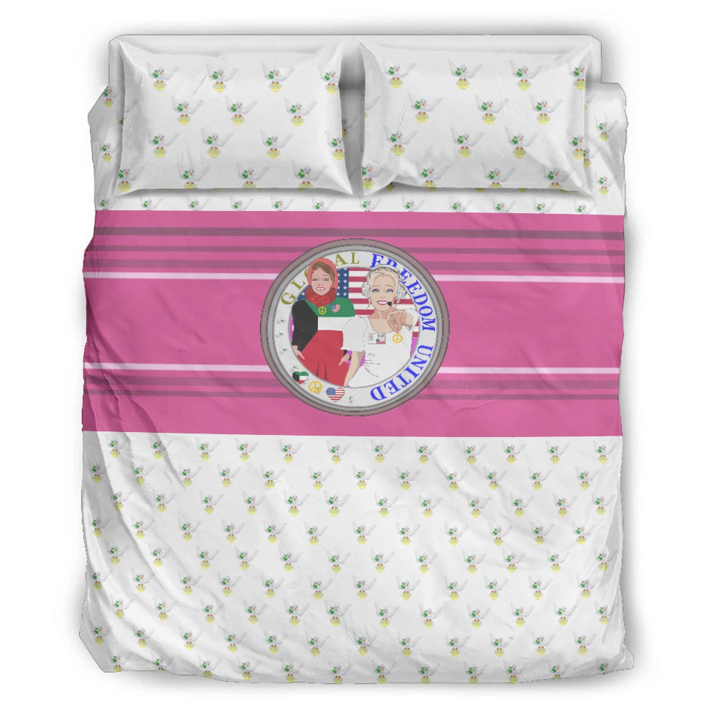 Bed Line GLOBAL FREEDOM UNITED© Women Kuwait & USA Circle Pink