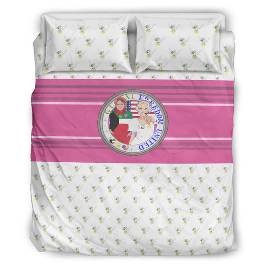 Bed Line GLOBAL FREEDOM UNITED© Women Kuwait & USA Circle Pink