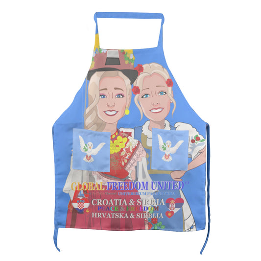 Apron GLOBAL FREEDOM UNITED© Women Croatia & Serbia V2 Blue