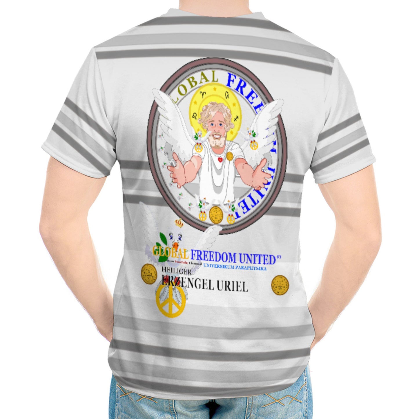 Men´s T-shirt Global Freedom United Archangel Uriel Grey