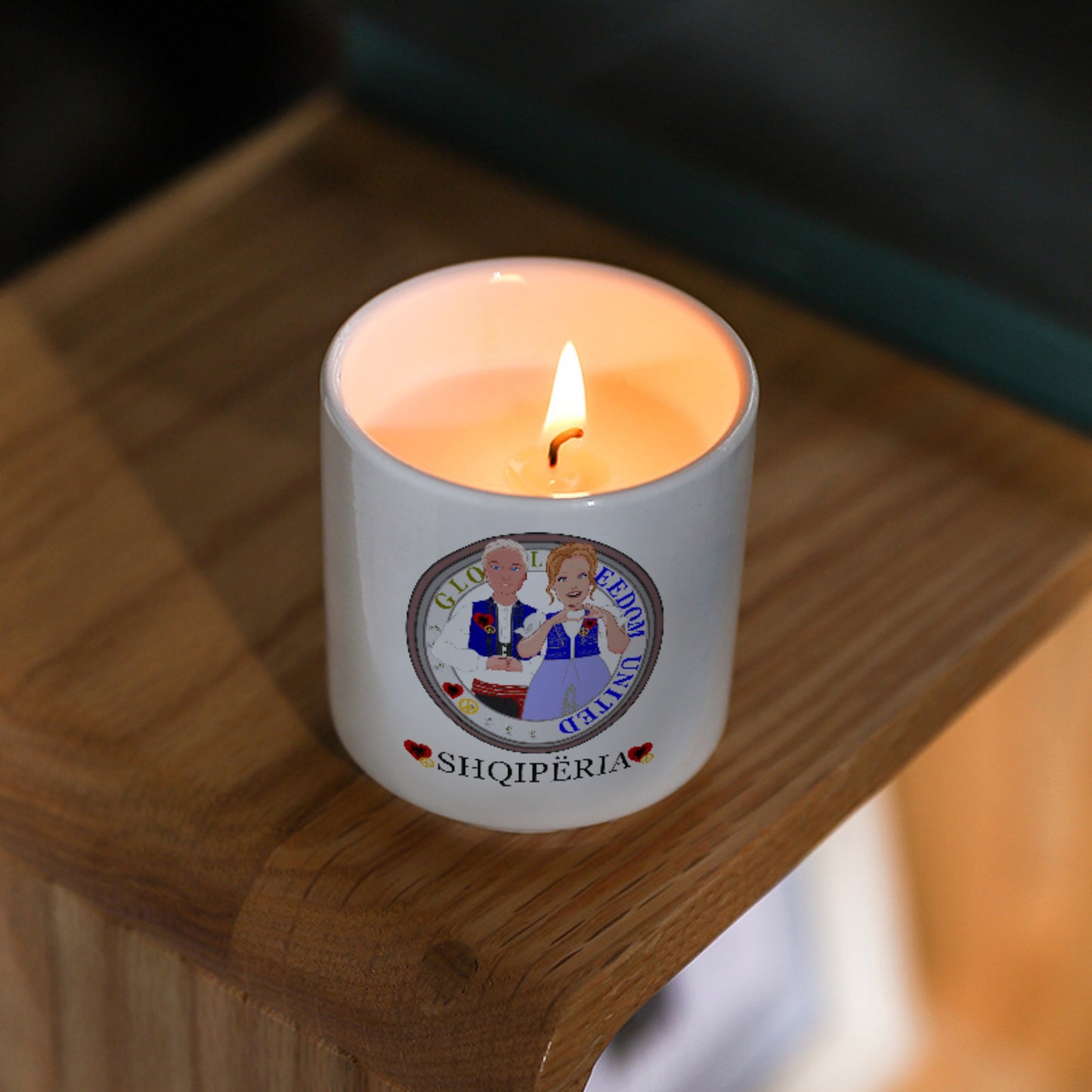 Ceramic Aromatherapy Candle GLOBAL FREEDOM UNITED© Couple Edition Albania