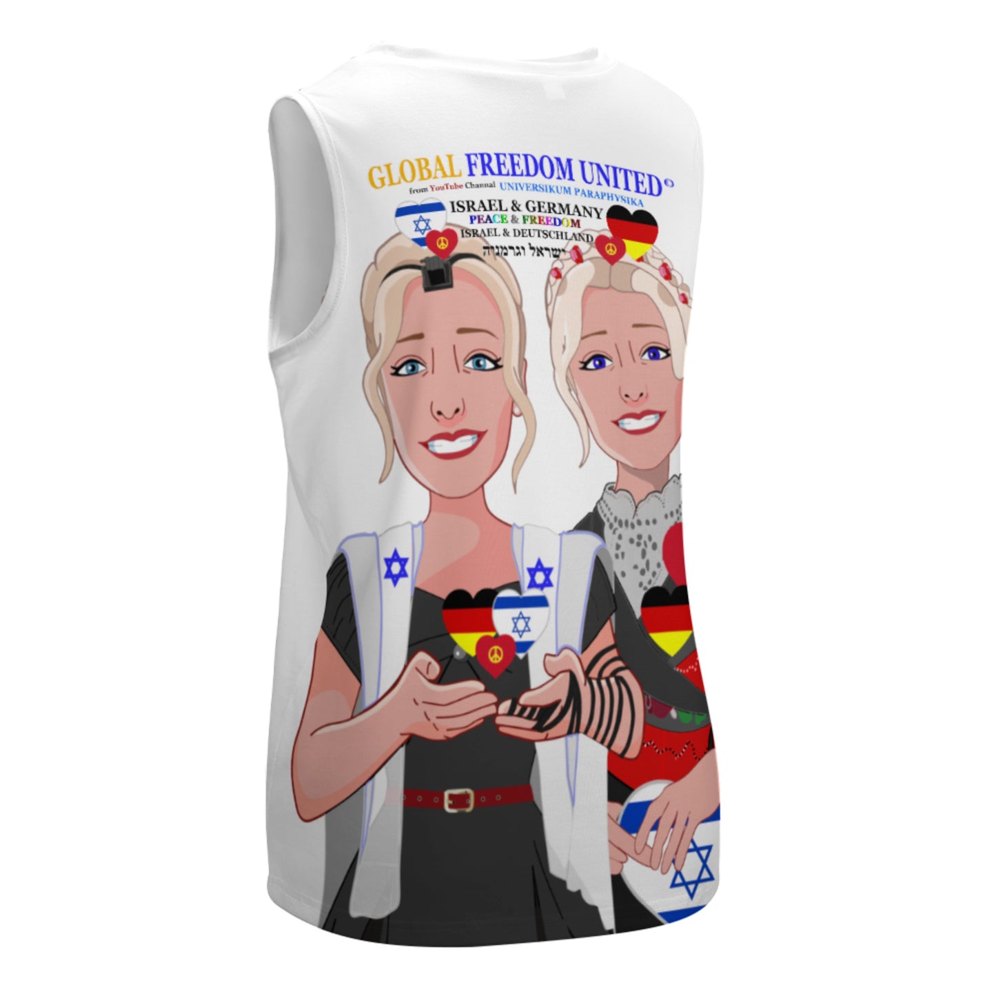 Crewneck Halter Vest GLOBAL FREEDOM UNITED© Women Israel & Germany Big