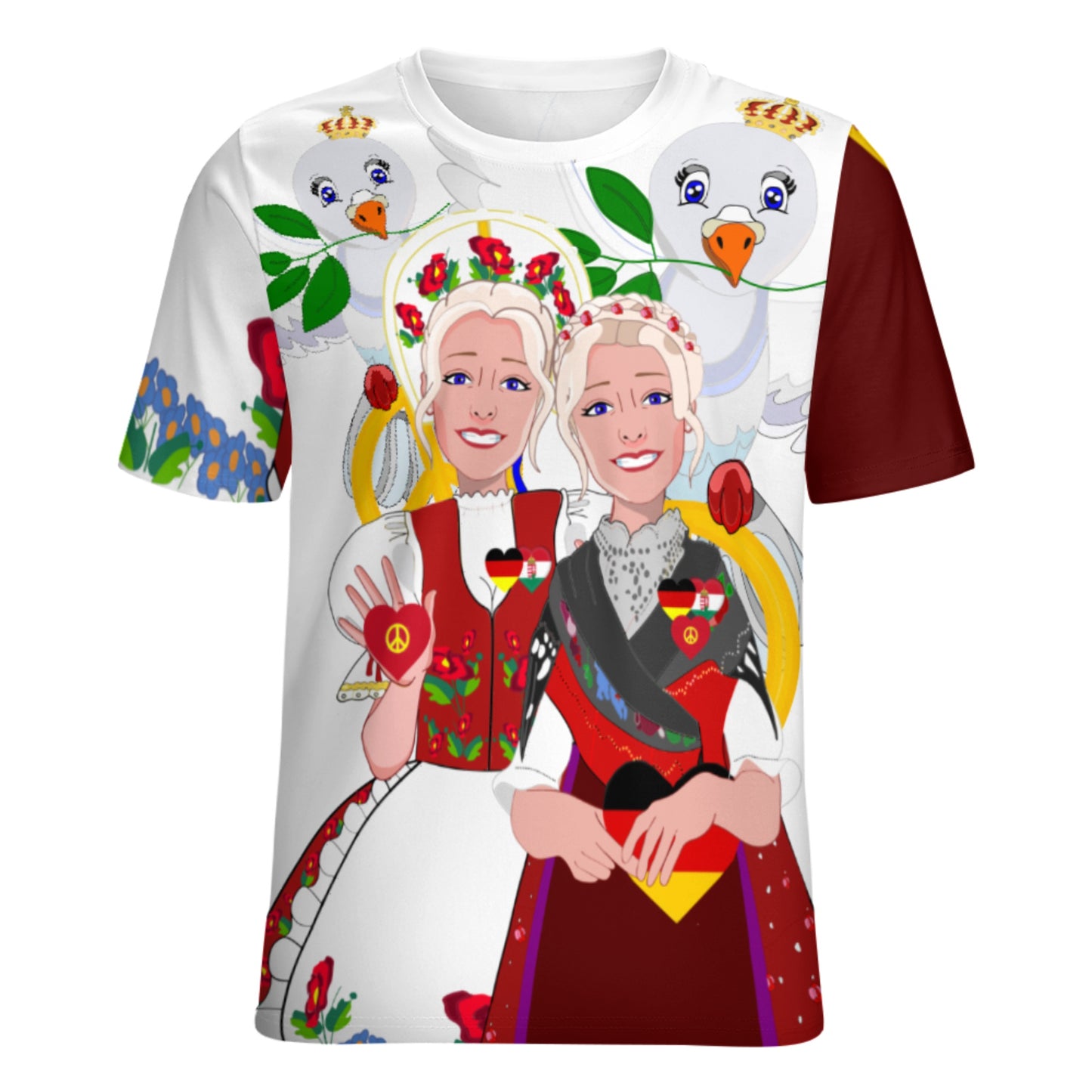 Women´s T-shirt 3 GLOBAL FREEDOM UNITED© Women Germany & Hungary BIG