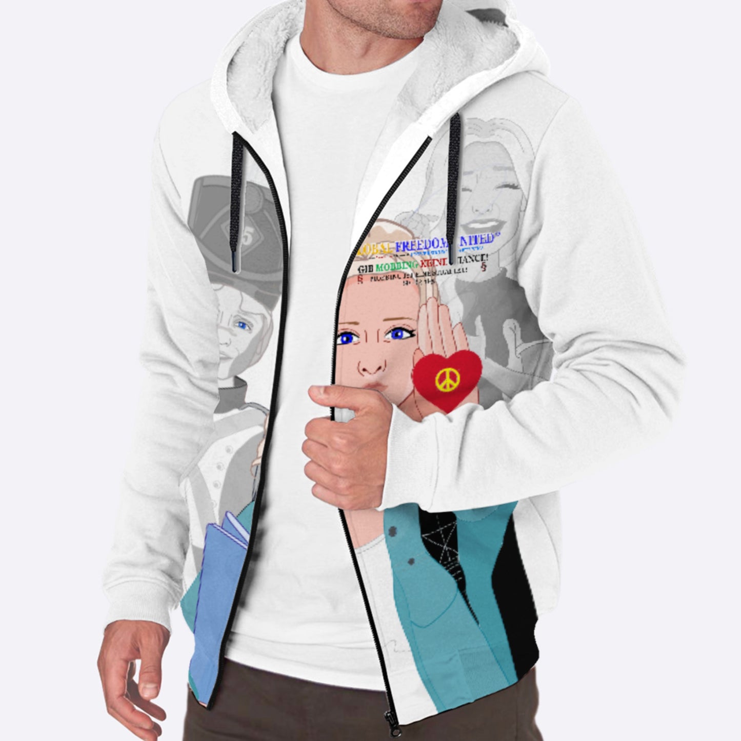 Plush Hoodie Global Freedom United Women Anti Mobbing V1