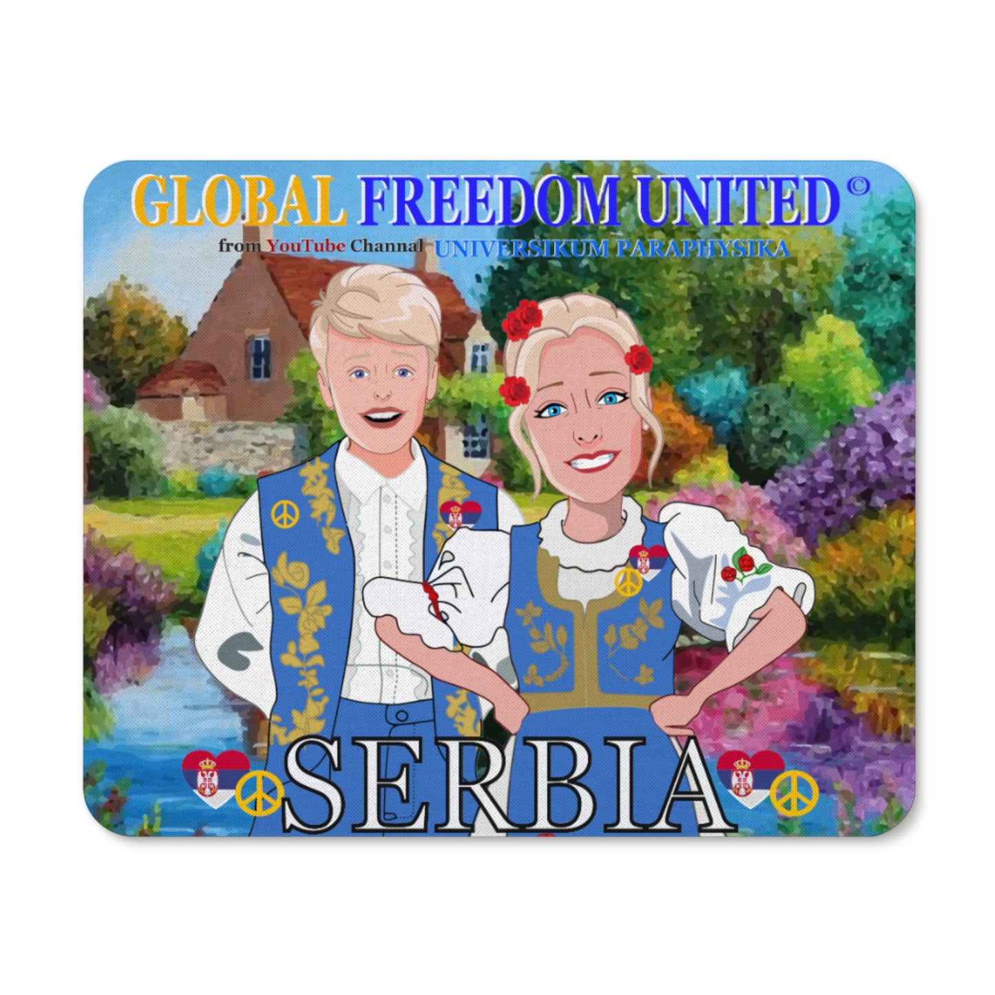 Mouse Pad Global Freedom United Couple Edition Serbia Blue One