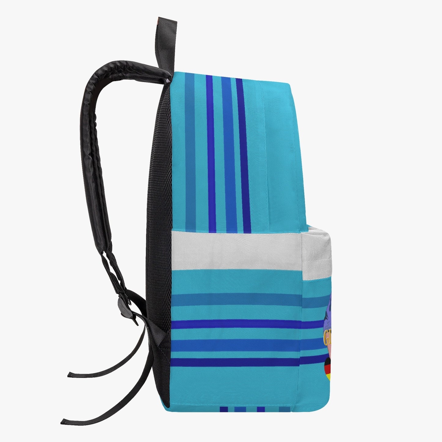 ALL OVER PRINT CANVAS BACKPACK GLOBAL FREEDOM UNITED MEN USA & GERMANY OLD PEACE BLUE