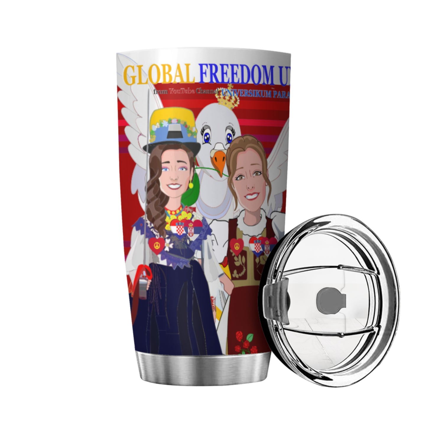 Tumbler Global Freedom United Women Croatia & Serbia Red
