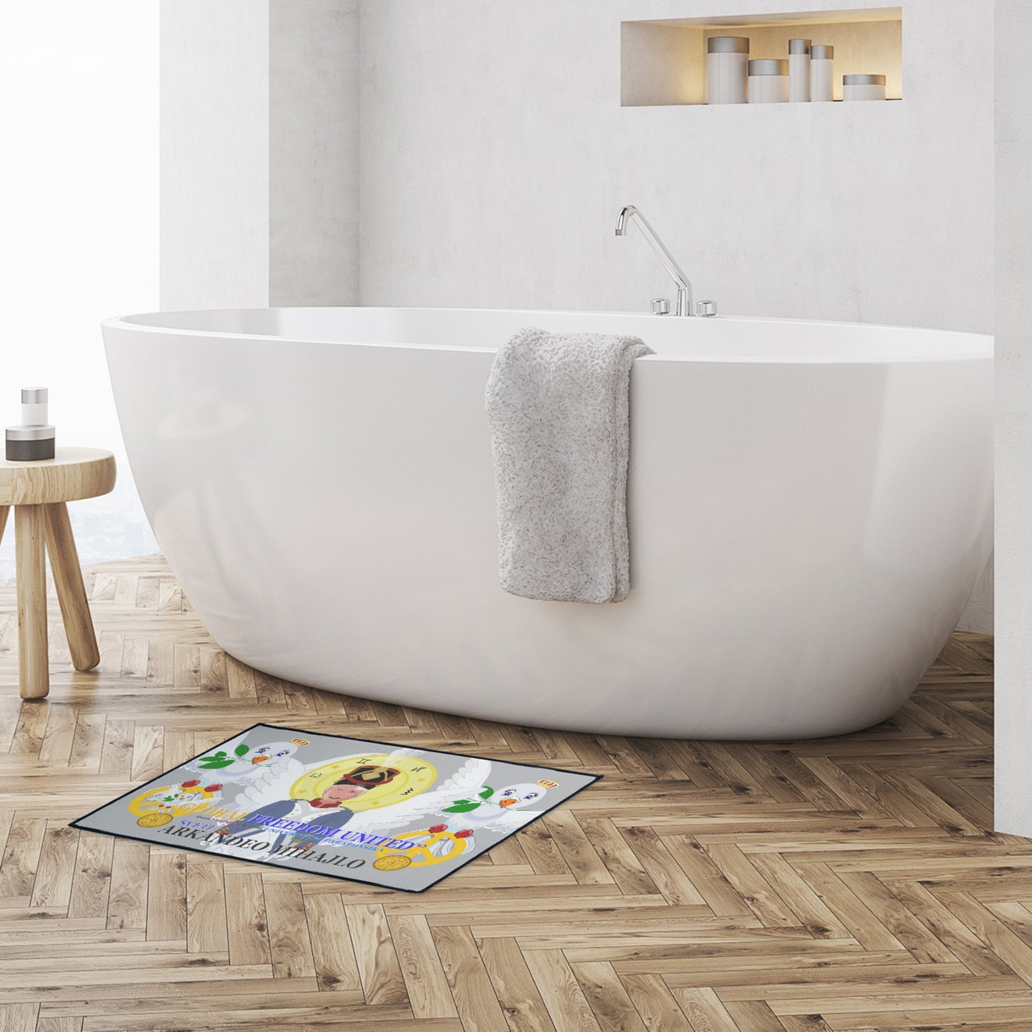 Door Mat Global Freedom United Archangel Michael Croatia V3 Grey