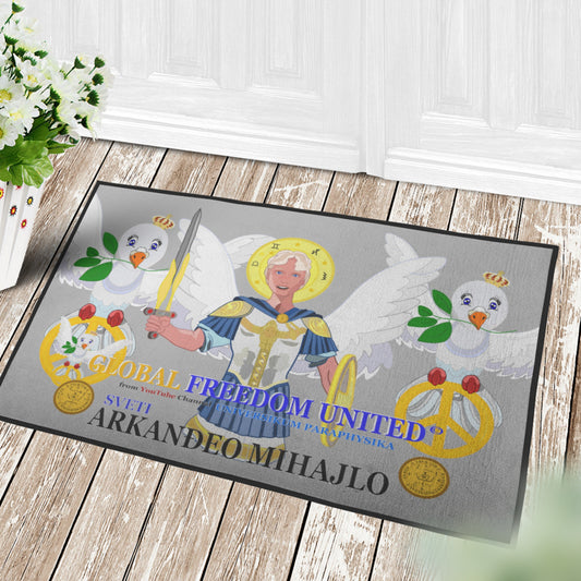 Door Mat Global Freedom United Archangel Michael Croatia V1 Grey