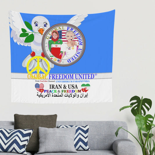 Tapestry Global Freedom United Women Iran & Usa Old Peace Blue