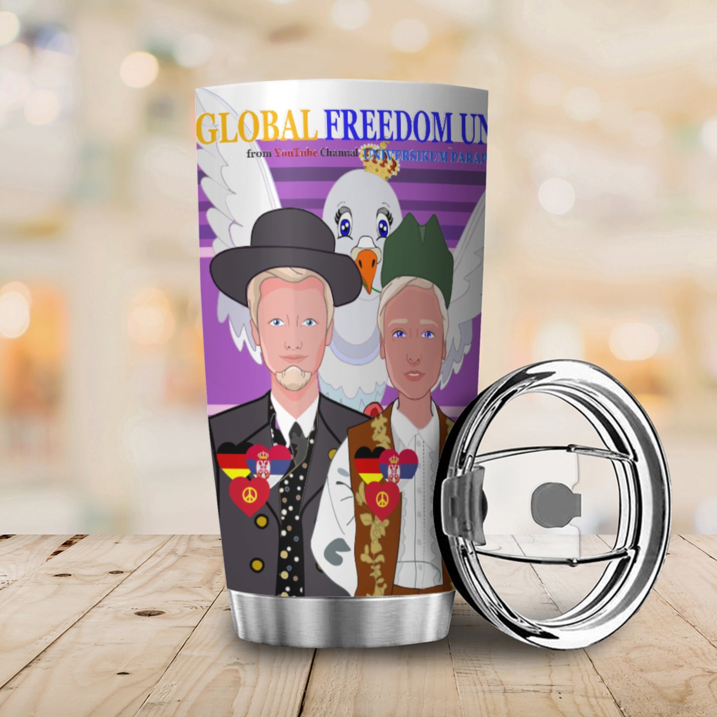 Tumbler GLOBAL FREEDOM UNITED© Men Serbia & Germany Lilac