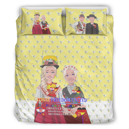 Bed Line GLOBAL FREEDOM UNITED© Women Croatia & Germany Peace Yellow Blondie
