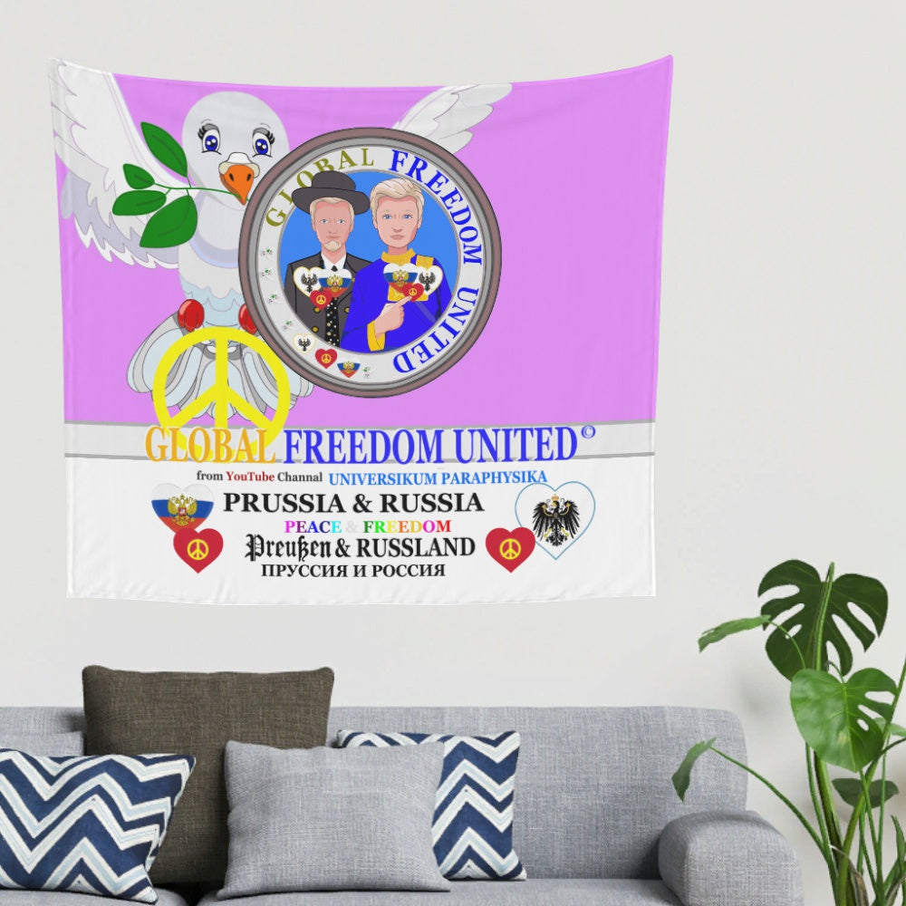 Tapestry Global Freedom United Men Prussia & Russia Old Peace Lilac