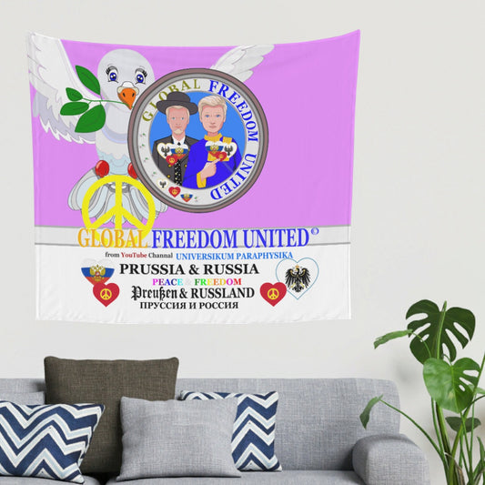 Tapestry Global Freedom United Men Prussia & Russia Old Peace Lilac