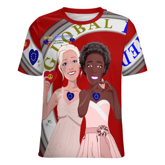 Women´s T-shirt 3 GLOBAL FREEDOM UNITED© Anti Fascism & Racism EU Red
