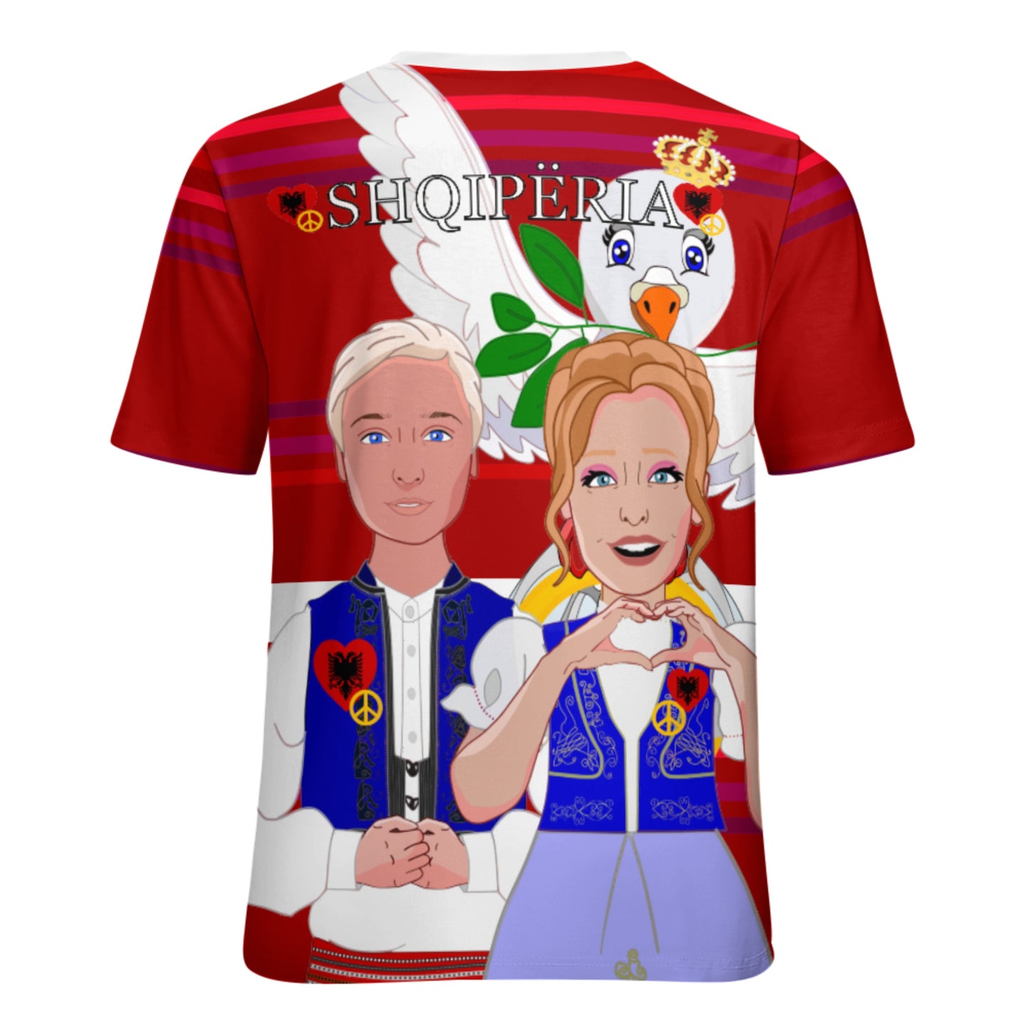 Women´s T-shirt 3 GLOBAL FREEDOM UNITED© Couple Albania Red