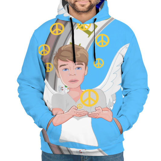 Hoodie Global Freedom United Men Angel Of Peace Old Peace Blue