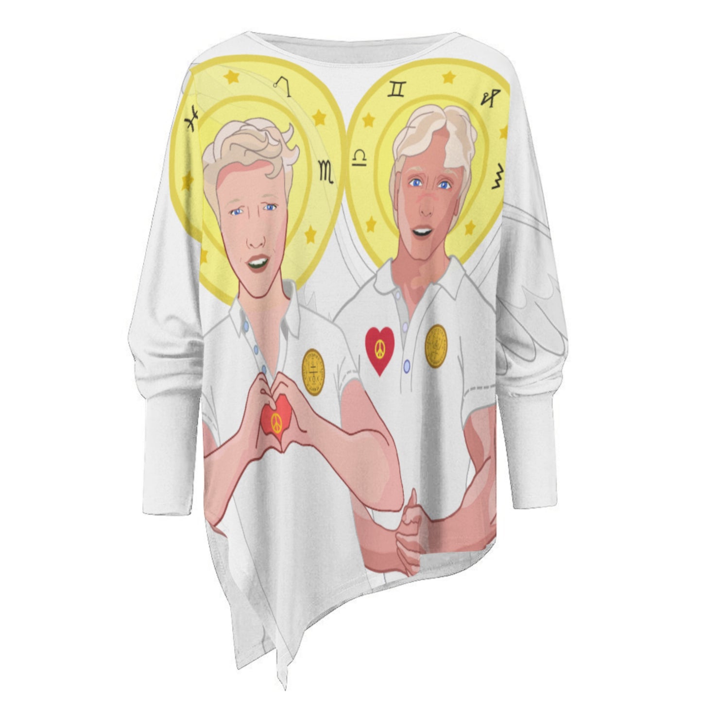 Pullover Long Sleeve T-shirt GLOBAL FREEDOM UNITED© Archangel Michael & Rafael