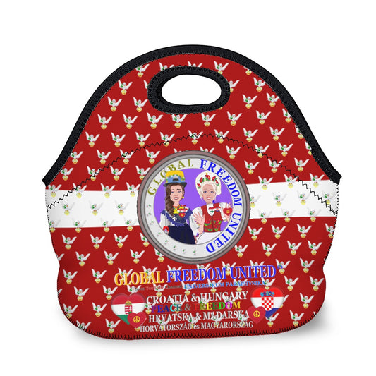 Meal Back GLOBAL FREEDOM UNITED© Girls Croatia & Hungary  Red Dove Of Peace