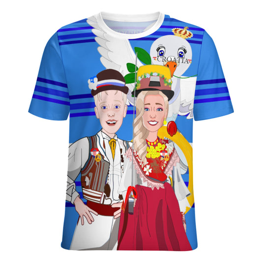 Women´s T-shirt 1 Global Freedom United Couple Edition Croatia  Deep Blue