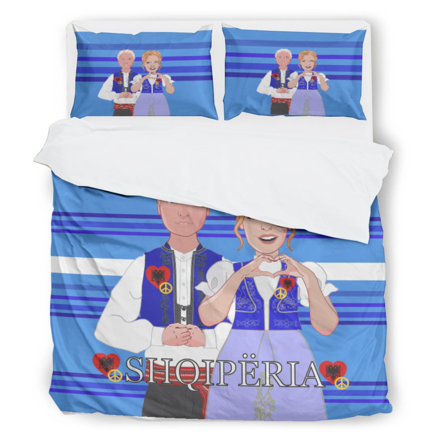 Bed Line GLOBAL FREEDOM UNITED© Couple Edition Albania Deep Blue