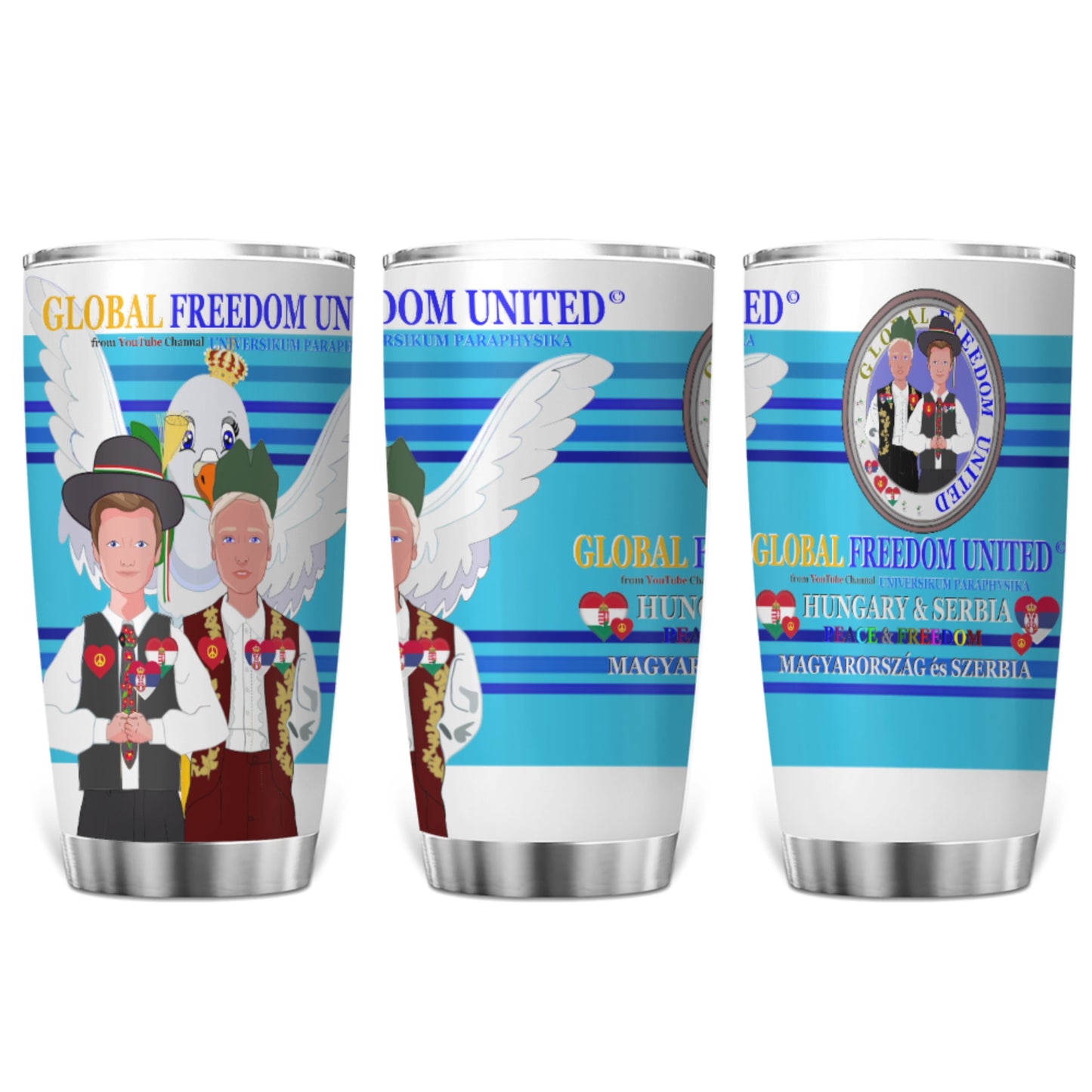 Tumbler GLOBAL FREEDOM UNITED© Men Hungary & Serbia Blue