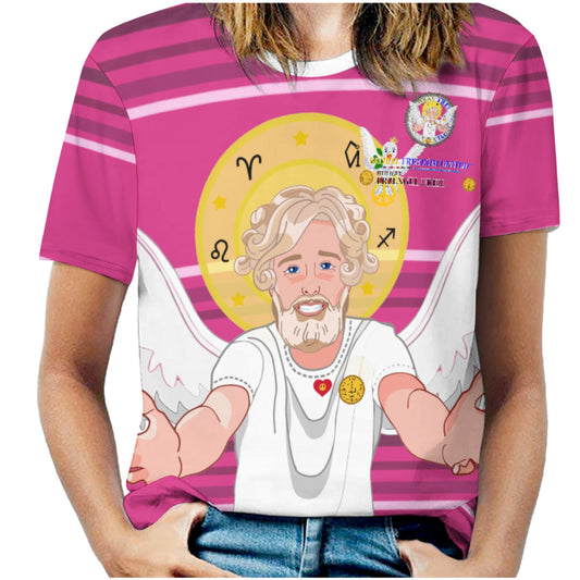 Women´s T-shirt 2 Global Freedom United Archangel Uriel German  Pink1
