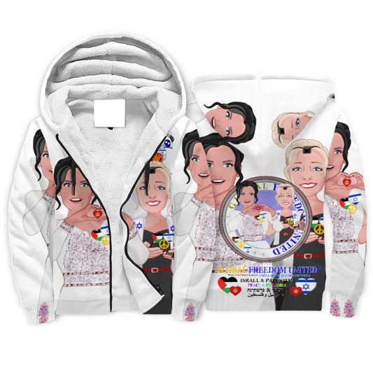Plush Hoodie GLOBAL FREEDOM UNITED© Women Palestina & Israel Big