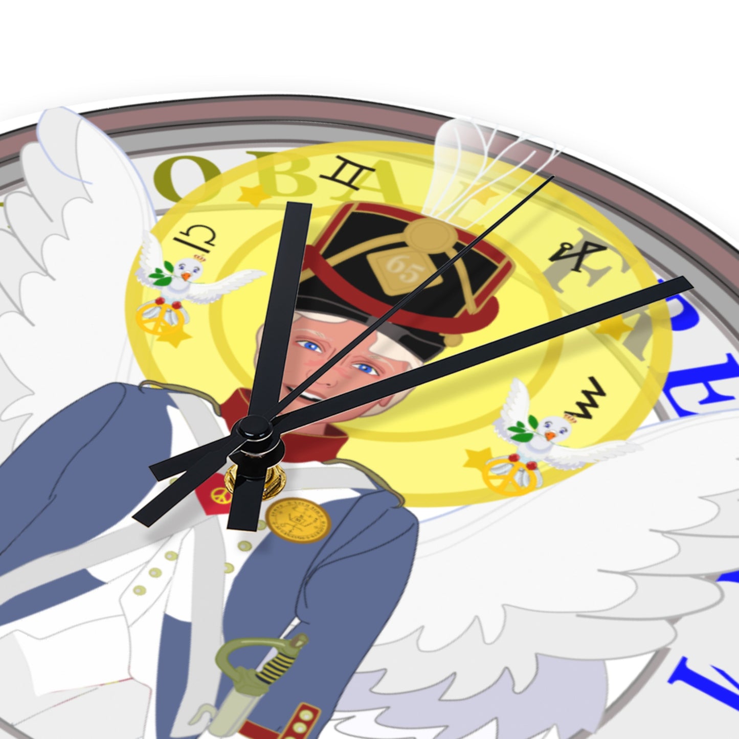 Wooden Wall Clock Global Freedom United Archangel Michael V2