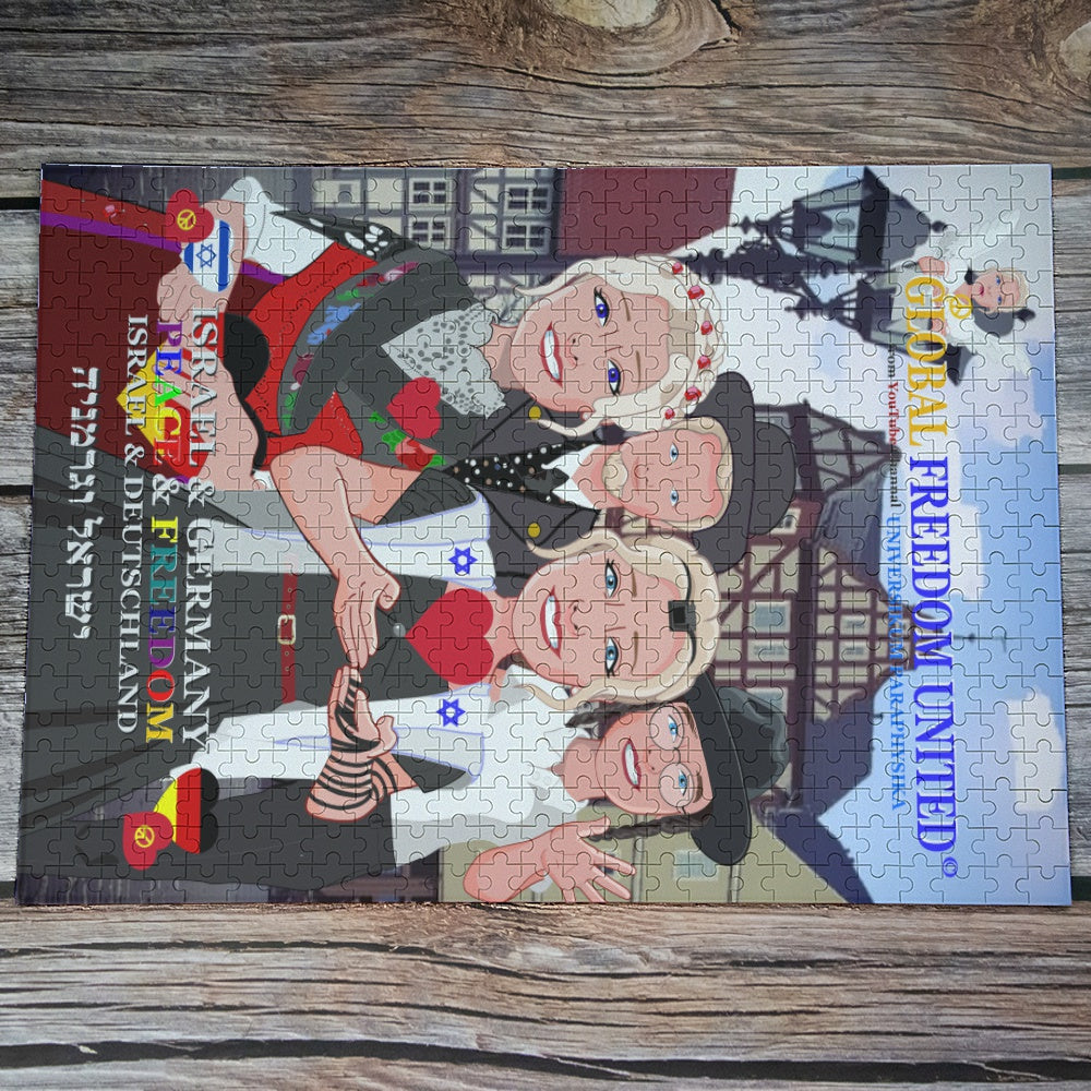 Paper Puzzle Global Freedom United Peace For Germany & Israel Old Peace
